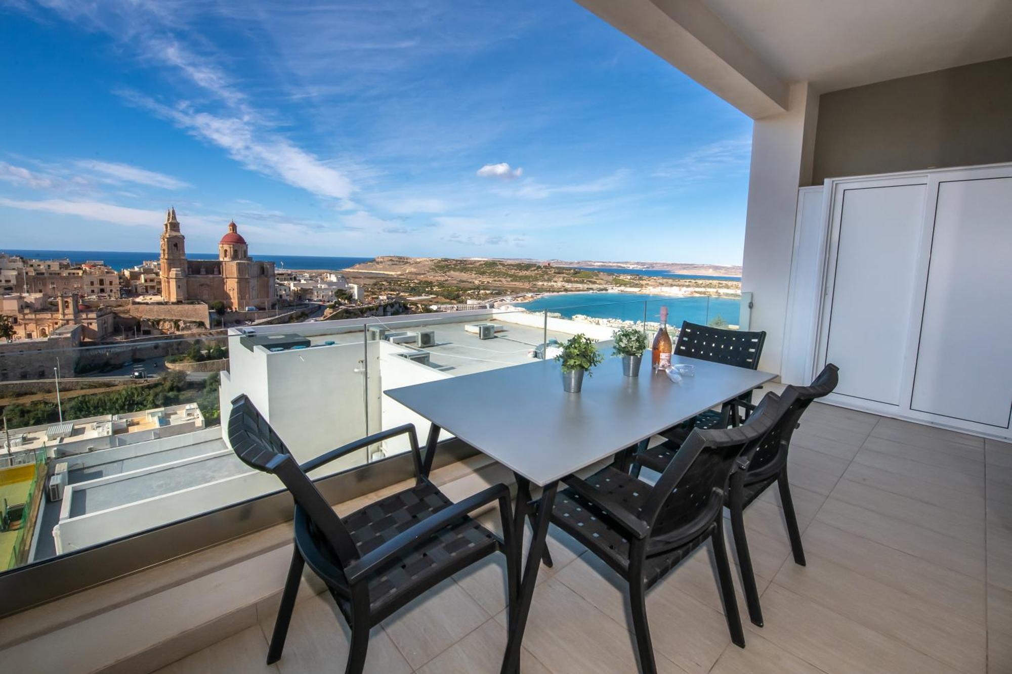 Clifftop Modern Apartment Mellieħa Exteriör bild